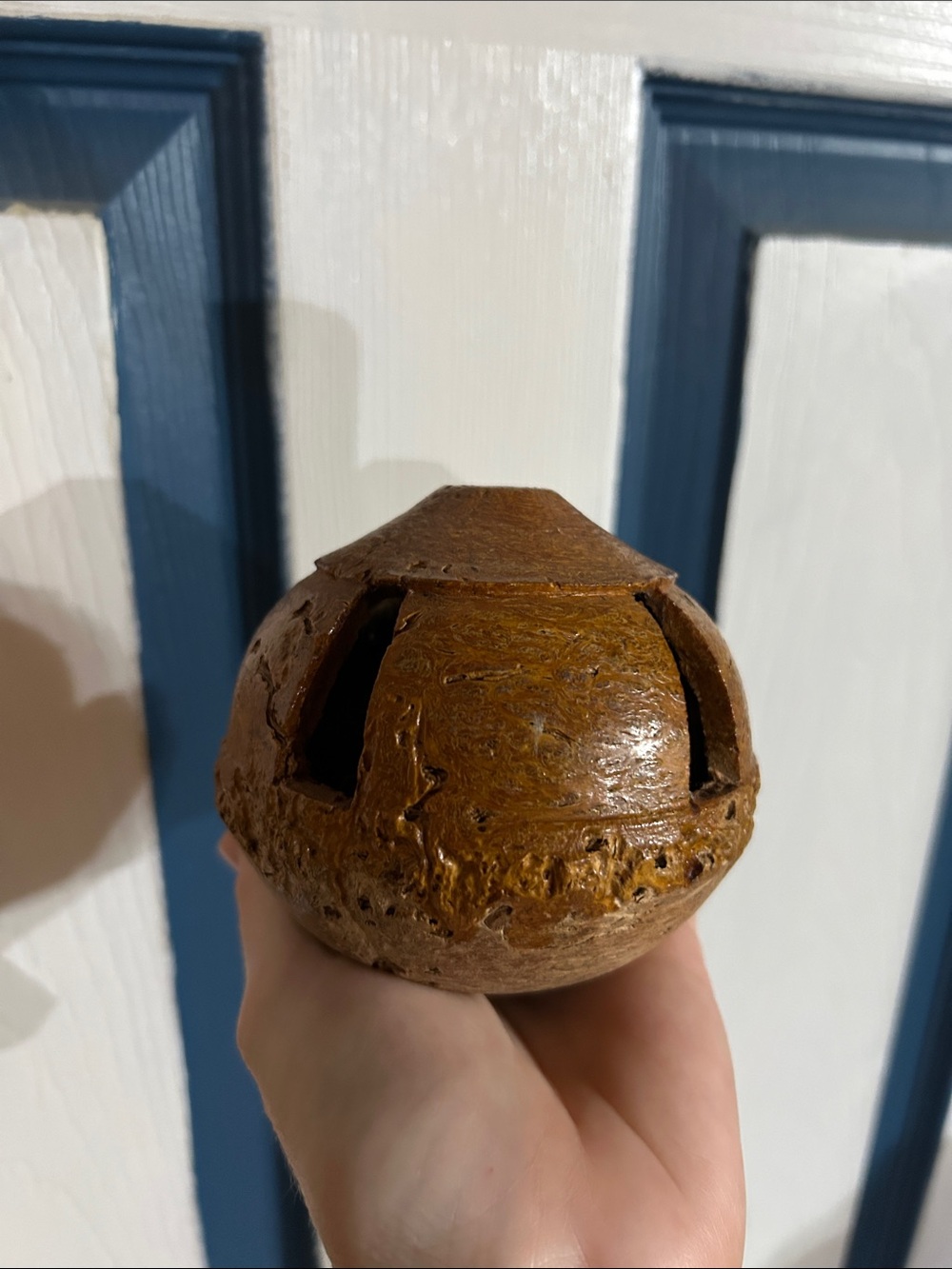 Vintage Brazilian nut pod rattle